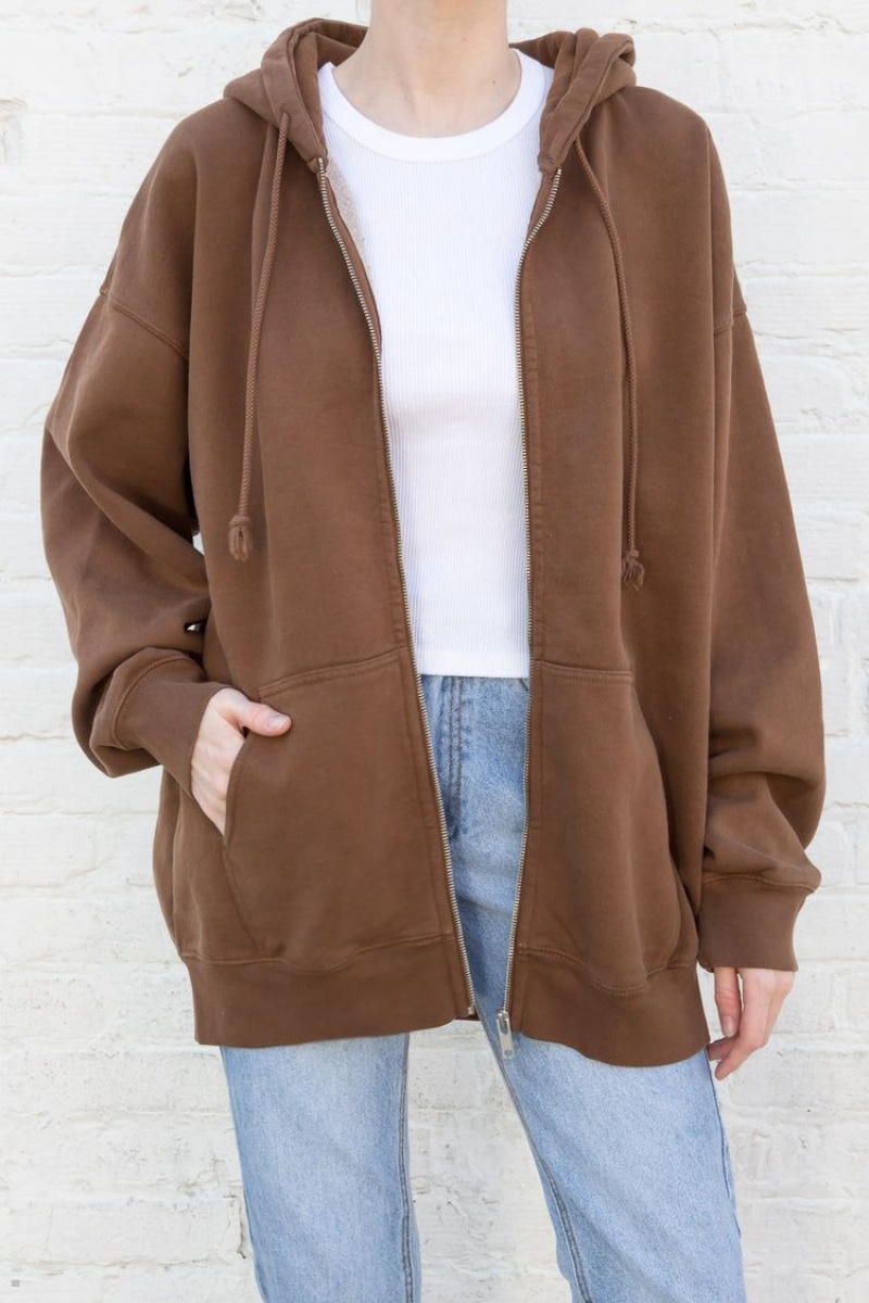 Sweat a Capuche Brandy Melville Christy Marron | DRL-85805879